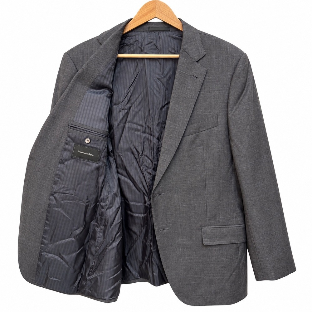 Ermenegildo Zegna Mila Fit Grey Glen Plaid Wool Blazer Sport Coat 54R IT 44R US